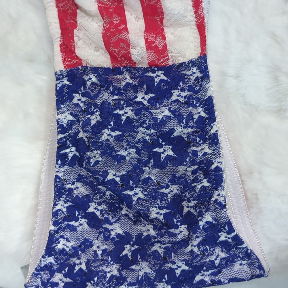 NWT Rue 21 American Flag Lace Bandeau/ Bathing Suit Top - Picture 5 of 16